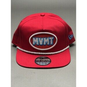 MVMT The Golfer Rope Flat Brim Adjustable Snapback Hat by New Era Red, New